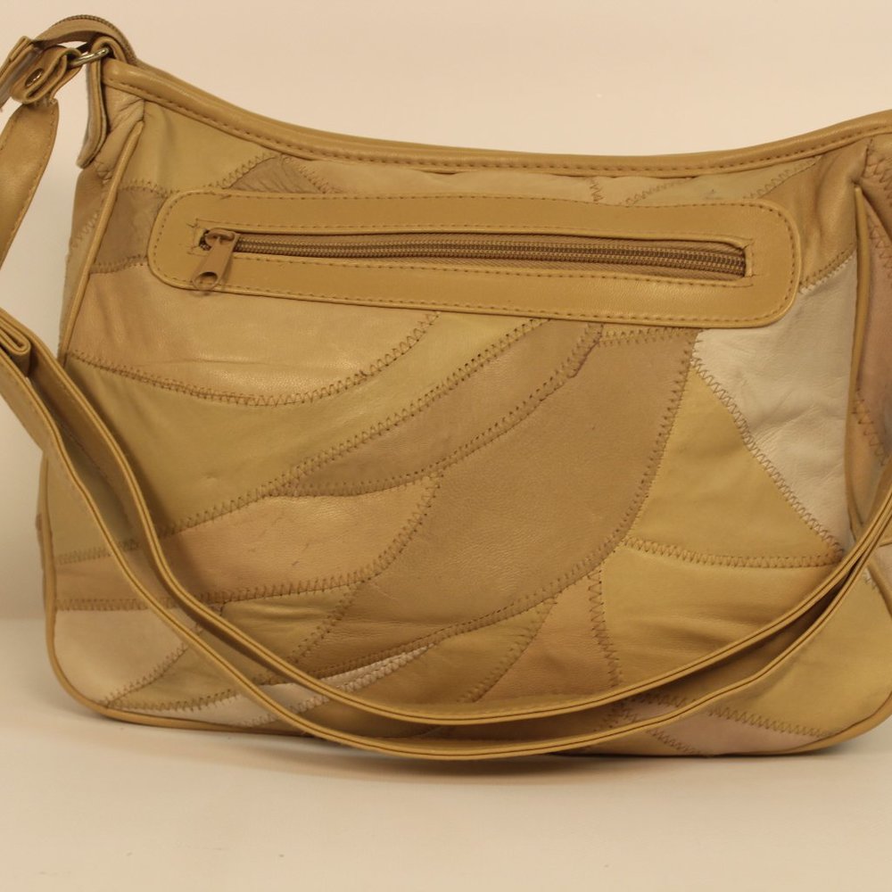 Silano Germany Tan Patchwork Leather Handbag - image 3